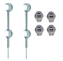 Kit Suportes Duplo 19/19mm + Ponteiras ( Em Alumínio )