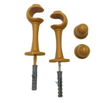 Kit Suportes Para Varão 19mm Suporte Cortina Várias Cores Com Ponteira Buchas e Parafusos PVC
