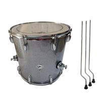 Kit Surdo 16 X 16 Aro 2Mm 8 Afinações Silver Sparkle + 3 Pés