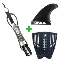 Kit Surf Completo Banana Wax Deck Leash 6 Pés Quilha Futures Cor do Leash:Preto Kit Surf Completo Banana Wax Deck Leash 6 Pés Quilha Futures Cor do Leash:Preto