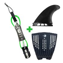 Kit Surf Completo Banana Wax Deck Leash 6 Pés Quilha Futures Cor do Leash:Verde Fluor Kit Surf Completo Banana Wax Deck Leash 6 Pés Quilha Futures Cor do Leash:Verde Fluor