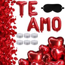 KIT Surpresa 6 balões coração 200 pétalas Venda 10 velas KIT Surpresa 6 balões coração 200 pétalas Venda 10 velas