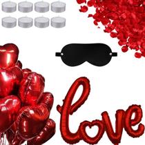 KIT Surpresa 9 balões 20 velas Venda 500 pétalas LOVE Casal KIT Surpresa 9 balões 20 velas Venda 500 pétalas LOVE Casal