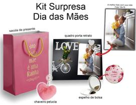 Kit Surpresa Porta Retrato Espelho de Bolsa Chaveiro e Sacola Kit Surpresa Porta Retrato Espelho de Bolsa Chaveiro e Sacola