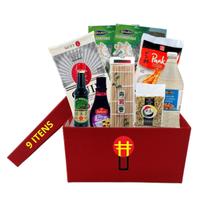 Kit Sushi Hot Roll Oriental Com 9 Itens - Arroz, 2 Algas, Shoyu, Esteira, Vinagre, Panko, Tarê e Gergelim