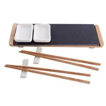 Kit Sushi Wincy 8 Pçs Hashi Molheira Suporte Tábua - CED05016 - ds