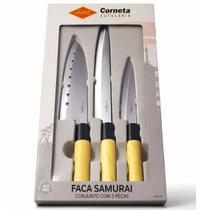 Kit Sushiman 3 Facas Japonesas Sushi Sashimi Mundial Gourmet salmão Faca Corneta Kit Sushiman 3 Facas Japonesas Sushi Sashimi Mundial Gourmet salmão Faca Corneta