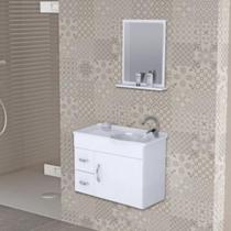 Kit Suspenso para Banheiro Siena 55,5CM com 2 Gavetas 57830 Branco Rorato