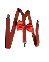 Kit suspensório cobre + gravata borboleta laranja K:244/247 Kit suspensório cobre + gravata borboleta laranja K:244/247