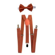 Kit Suspensório e Gravata Borboleta Terracota Adulto para Padrinhos de Casamento e Eventos Kit Suspensório e Gravata Borboleta Terracota Adulto para Padrinhos de Casamento e Eventos