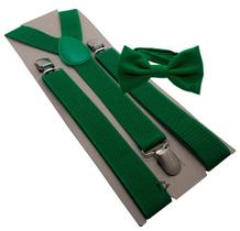 Kit Suspensório + Gravata Borboleta Verde Bandeira