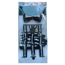 Kit Suspensório/Gravata/Luvas Esqueleto MSW