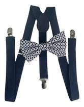 Kit Suspensório Marinho+ Gravata Borboleta Assimétrica Kit Suspensório Marinho+ Gravata Borboleta Assimétrica