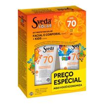 Kit Sveda Solar Facial e Corporal Protetor Solar FPS70 125ml + Protetor Solar Kids FPS70 125ml