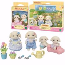 Kit Sylvanian Families Família dos Coelho Floral Completa