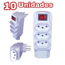 Kit T De Tomada 10 Unidades Benjamin Elétrico C/Proteção Contra Surtos E Raios