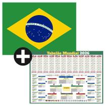 Kit - Tabela da Copa do Mundo 2026 + Pôster Bandeira do Brasil