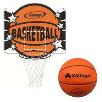 Kit Tabela de Basquete Infantil em MDF Xalingo com Bola de Basquete Laranja
