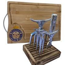 Kit Tabua Churrasco Cruzeiro com Kit Garra de Boi 4 Dentes