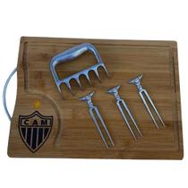Kit Tabua Churrasco Personalizada de Time Cruzeiro e Atlético Mineiro Galo com Garra Urso e Garfos