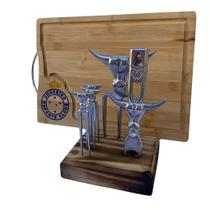 Kit Tábua de Churrasco Personalizada Cruzeiro com Garra Boi e Garfos de Alumínio Kit Tábua de Churrasco Personalizada Cruzeiro com Garra Boi e Garfos de Alumínio