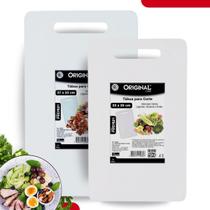 Kit Tabua de Corte para Carne Vegetais Churrasco Cozinha Original Line Tábua de Carne