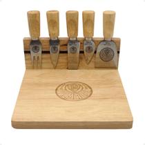 Kit Tabua de Corte Queijo do Palmeiras Com 6 Peças Oficial