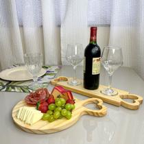 Kit Tábua de Frios Coração Redonda Mesa Posta Presente Casal Kit Tábua de Frios Coração Redonda Mesa Posta Presente Casal