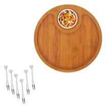 kit Tábua frios petiscos garfinhos e molheira