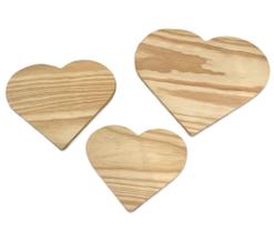 Kit Tábua Madeira Coração C/ 3 Peças - Michelon