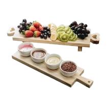 Kit Tábua Mesa Posta p/ Queijo, Frios e Molhos