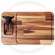 Kit Tábua para Churrasco Tridente Alumínio Teca