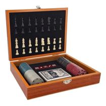 Kit Tabuleiro de Xadrez Com Baralho De Poker