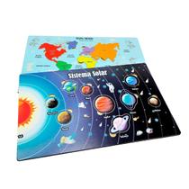 Kit Tabuleiro Sistema Solar Quebra-Cabeça Mapa Mundi Kit Tabuleiro Sistema Solar Quebra-Cabeça Mapa Mundi