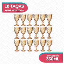 Kit Taça 330ML Bico de Jaca Ambar Diamantado Eventos - 18UN Kit Taça 330ML Bico de Jaca Ambar Diamantado Eventos - 18UN