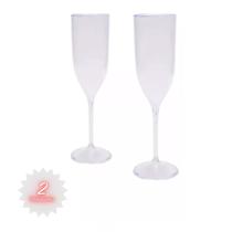 kit Taça Champanhe Espumante Acrílico 180ml Transparente Premium