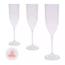 kit Taça Champanhe Espumante Acrílico 180ml Transparente Premium