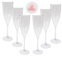 kit Taça Champanhe Espumante Acrílico 180ml Transparente Premium