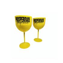 Kit Taça Gin Personalizada Prosperidade 2 Unidades Plástico