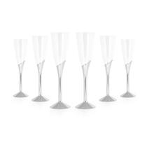 Kit Taça para Champagne Prata 150ml - SilverPlastic