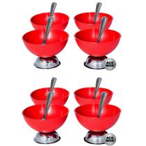 Kit Taças de Sobremesa C/ Inox Jogo De 12 Tigela Petisqueira