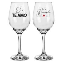 Kit Taças De Vinho Em Vidro Personalizada Presente Dia Namorados Criativo