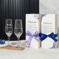 Kit Taças Jateadas Madrinha e Padrinho + Caixa Individual Presente Personalizado Casamento / Batismo Kit Taças Jateadas Madrinha e Padrinho + Caixa Individual Presente Personalizado Casamento / Batismo