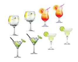 Kit Taças para Drinks - Coquetel Martini Margarita e Gin Tonica 8 unit.