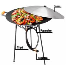 Kit Tacho Aço Carbono Reforçado Carnes Bife Picanha Pescaria Acampamento