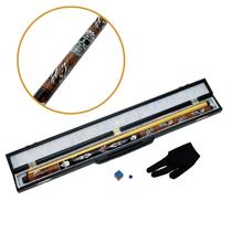 Kit Taco de Sinuca Desmontável Marrom Caveira + Maleta Alça Retrátil