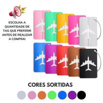 Kit Tag De Mala Etiqueta Identificadora Com Cabo Aço - Escolha Seu Kit