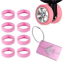 Kit Tag Para Mala De Viagem + 8 Protetores De Rodinha Bagagaem Sem Barulho Kit Tag Para Mala De Viagem + 8 Protetores De Rodinha Bagagaem Sem Barulho