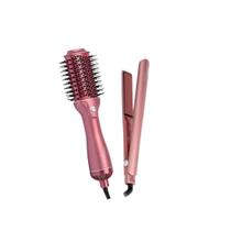 Kit taiff - chapinha gloss rose bivolt + escova modeladora gloss rose bivolt