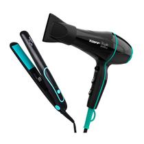 Kit Taiff Seca e Alisa Style Black Secador 2000W 127V + Chapinha de Cabelo 210ºC Tecnologia Cerâmica Bivolt Automático